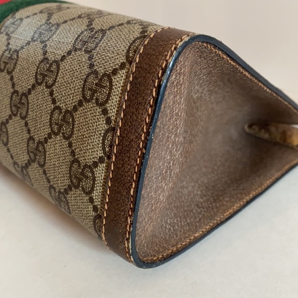 Gucci Sherry Line Clutch/Cosmetic pouch GG PVC leather trim - Picture 10 of 13